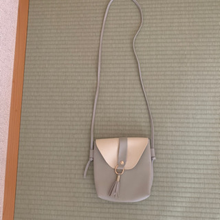 小さめの肩掛けポーチ(クリーム色とグレー)