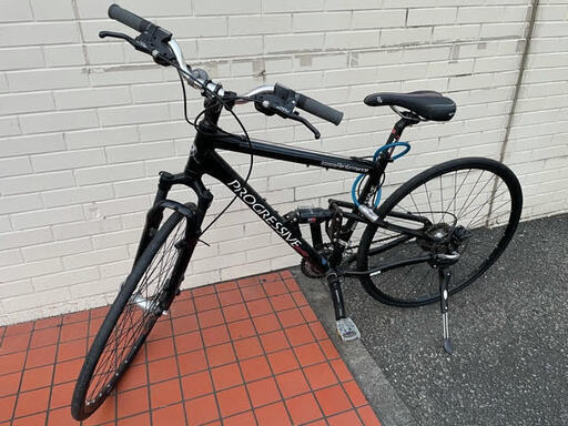 GM163　ロードバイク　PROGRESSIVE　ブラック　28インチ　自転車　黒　スポーツバイク　プログレッシブ　通勤　通学　ツーリング　大人趣味　リサイクルショップ　ケイラック朝霞田島店　朝霞　志木　和光　新座　入間　富士見　ふじみ野　さいたま市　練馬　板橋　東久留米　三芳　戸田　蕨　所沢　川口　清瀬