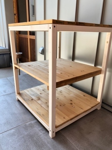 【半額】木製キッチン作業台（北欧デザイン風）
