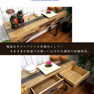 無垢材サイドボード コンソールテーブルの画像
