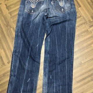 商談中☆PARISH極太ラインストーンデニム☆34インチ