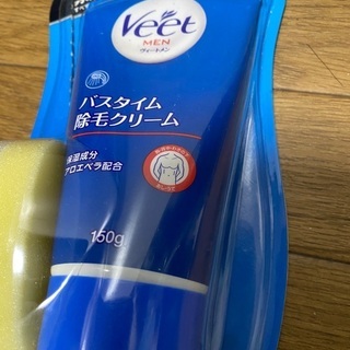  ヴィート メン Veet Men バスタイム除毛クリーム 敏感肌用 専用スポンジ付き 150g 男性用 ムダ毛ケア用 スポンジ付150g 単品の画像