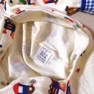 新品 ミキハウス ホットビスケッツ カバーオール 70cm 男の子  新生児の画像