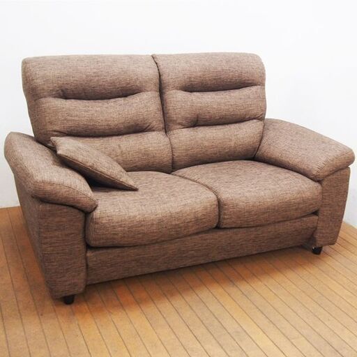美品 布張り 2Pソファ （ニトリ Nポケット)　ダークモカ 幅164×奥行99×高さ91cm (FA101)