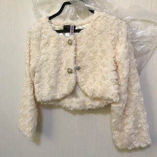 超美品☆ドレス3点セット120.130 ファージャケット付き 七五三、結婚式に♪の画像