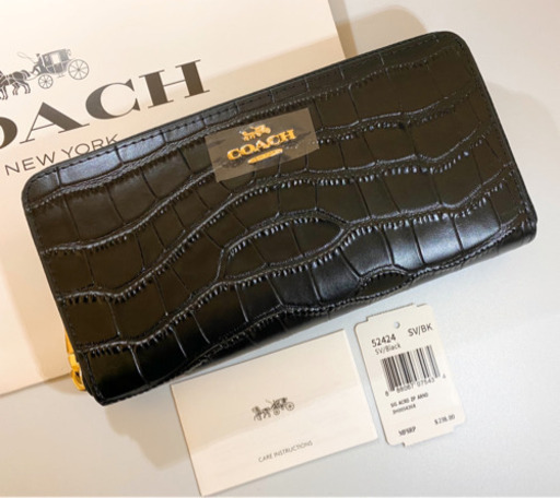 新品未使用！COACH コーチ長財布 クロコ型押し 52424