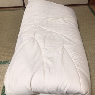 【美品】布団セット／セミダブル（布団カバー、温度調整掛け布団、羽毛布団）の画像