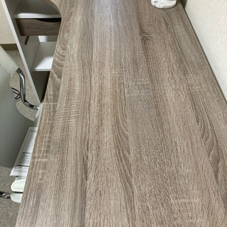 北欧風　L字型デスク　机　パソコンデスク　1年使用ホワイト/ブラウンの画像