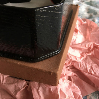 菓子器　プラスチック製　箱入り未使用品　17cm四方の画像