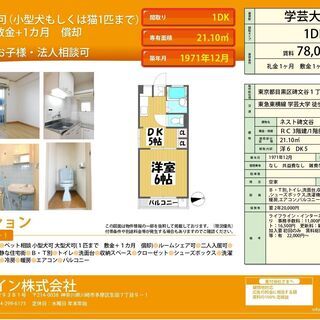 🌹管理費・仲介手数料無料🐶ペット飼育可🌸学芸大学駅　徒歩14分　...