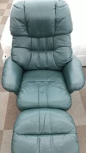 本革 パーソナルチェア オットマン付き 多段リクライニング