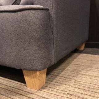 【展示品・未使用】2人掛け ソファ カウチソファ グレー オットマン付💳自社配送時🌟代引き可💳※現金、クレジット、スマホ決済対応※の画像