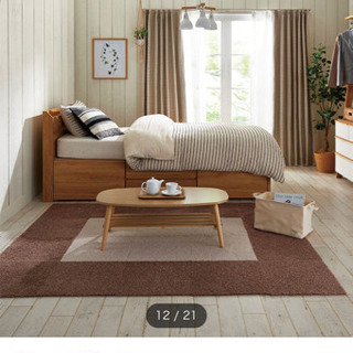 【タダでお譲りします】ニトリ タイルカーペット(シャギー 40X40) モカ×20枚、ライトモカ16枚の画像