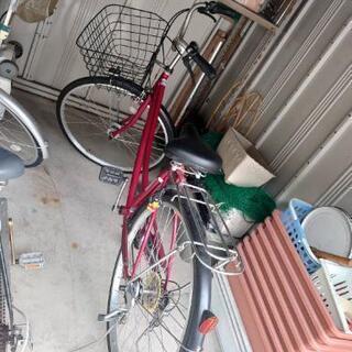 自転車 赤 変速機付き