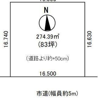 袖ケ浦市百目木　広々83坪　建築条件なし