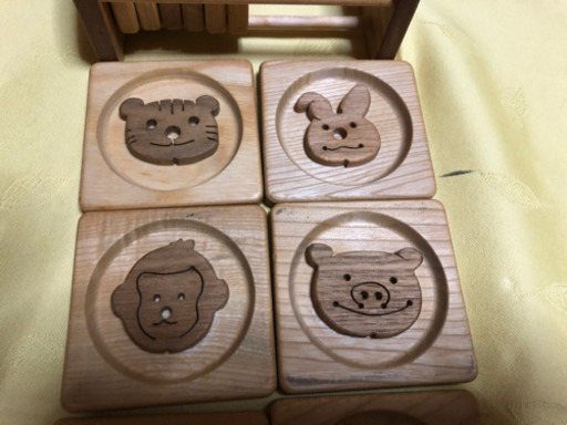 未使用展示品　国産手作り絵あわせ木製パズル　ケース入り　定価3300円