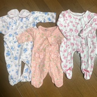 海外製・足付きロンパース3枚セット(60cm位)