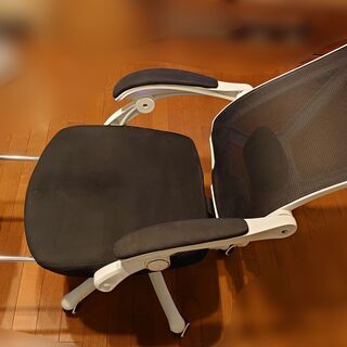 デザインチェア 本体カラー白 黒メッシュ 訳ありの画像