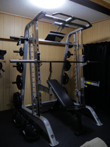 ※沖縄で中古手に入りません CSM-600 スミスマシン　160kgプレート　オリンピックシャフト等　筋トレしたい方