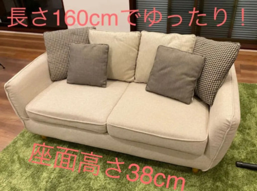 【布製ソファ】 9ヶ月だけ使用 2-3人で座れる超美品です！