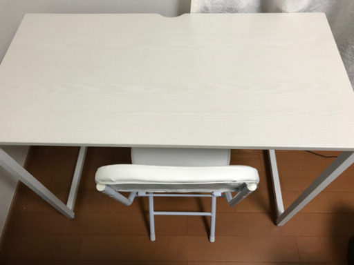 デスク　折り畳み椅子　2点セット