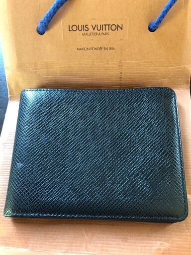 ルイ・ヴィトン LOUIS VUITTON 二つ折り財布 札＆カード入れ　ポルトビエ タイガ アルドワーズ（黒） レザー メンズ 【未使用】