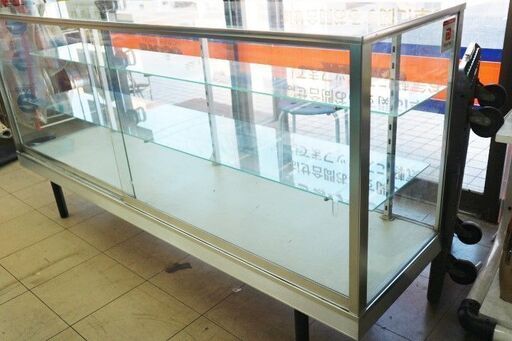 業務用ショーケース　ガラスショーケース ガラスケース フィギュア飾り棚 店舗用 コレクションケース アルミフレーム 棚板2枚
