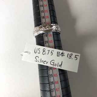 新品　14Kホワイトゴールドコーティング リング　約18.5号　ハワイアンジュエリーの画像
