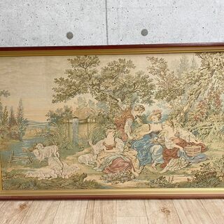 イタリア製 ゴブラン織り 刺繍絵画 アンティーク 壁掛け 西洋貴族 タペストリー 再再再値下げ☆アンティークイタリア刺繍絵画(ゴブラン織り) - メルカリ
