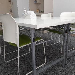 オフィス長机　白　超美品の画像