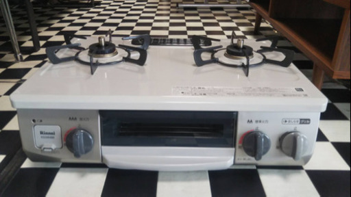 【リサイクルショップ八光　田上店　安心の3か月保証　配達・設置OK】リンナイ 3つの「安心」新搭載【気のきくコンロ】 幅約56cm 左強火力 クリームベージュ 都市ガス12A/13A KG34NBEL(13A)