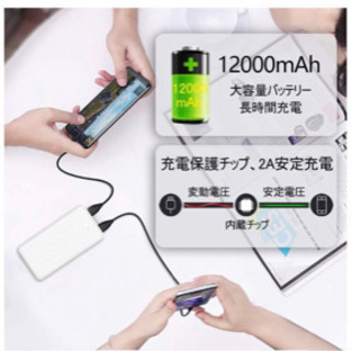 早い者勝ち　新品未使用容量12000mAh モバイルバッテリーの画像