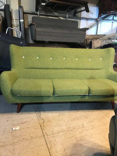 JF01251  3人掛けソファ グリーン 布生地