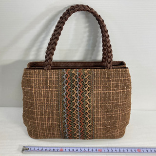和風 ハンドバッグ かばん 茶系 未使用