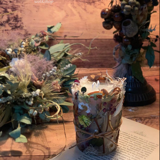 カフェでボタニカルキャンドル作りをしませんか^ ^の画像