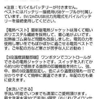 電熱ベスト ヒーターベストの画像