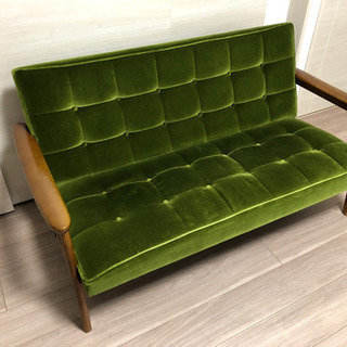 カリモク60 モケットグリーン ソファ