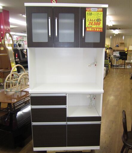 R085 食器棚・レンジボード、キッチンボード 幅90cm 美品