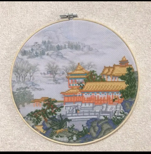手作り　壁掛け画　中国風景画　3枚セット