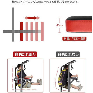 懸垂マシン 室内 ぶらさがり健康器 Wolfyok 耐荷重180kg 土台八の字型 高さ11段 背もたれ6段 アームレスト3段 フルハンマートーン塗装フレーム チンニングスタンド マルチジム 筋トレ 背筋 腹筋 大胸筋 健康器具 ストレッチグッズ トレーニングチューブ付き 家庭用 日本語説明書の画像