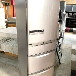 札幌近郊　送料無料　2013年製　【日立】5ドア 冷凍冷蔵庫 415L R-S42CM SH ハイブライトステンレス 日本製 右開き 省エネ 冷凍室3段ケース