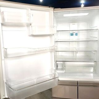 札幌近郊　送料無料　2013年製　【日立】5ドア 冷凍冷蔵庫 415L R-S42CM SH ハイブライトステンレス 日本製 右開き 省エネ 冷凍室3段ケース