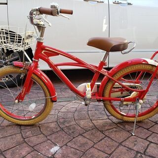 【終了しました】★おしゃれ★かわいい★子供用自転車 18インチ アサヒ ビーチクルーザー ブリエアンファン 赤の画像