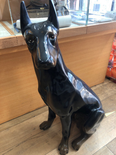 お買得　現品限り　ドーベルマン　置物　番犬　インテリア　