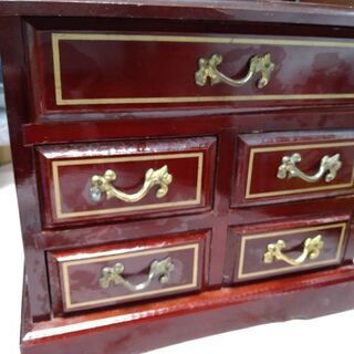 ジュエリーボックス木製3段小棚（中古）