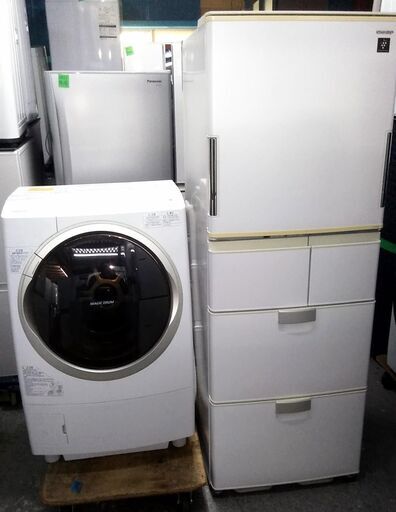 ドラム式洗濯乾燥機　冷蔵庫　2点セット　東芝　シャープ