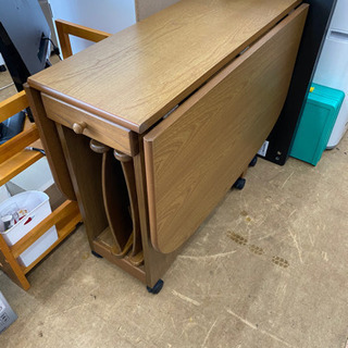 折り畳み式　ダイニングテーブルセット　中古　リサイクルショップ宮崎屋20.11.5の画像