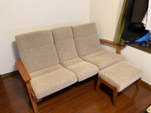 ソファ　オットマン付き　美品　【値段交渉大歓迎】