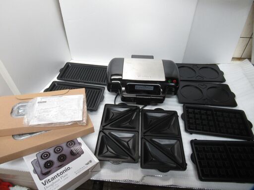 正常作動品　サンドプレート　ビタントニオ　プレート5種類セット付　Vitantonio ワッフル\u0026ホットサンドベーカー VWH-4000-K キッチン家電 ホットプレート　三栄コーポレーション