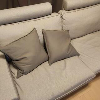 ソファ IKEA KIVIK 3人掛け ライトグレー 三点セット